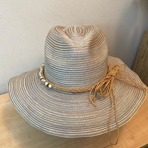 Peter Grimm Susan Adj. Cotton Blend Resort Hat w/Removeable Beaded Bow Band